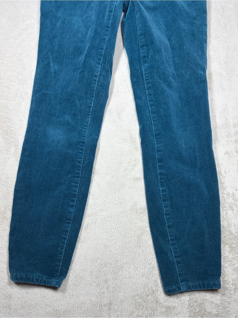Anthropologie Pilcro Teal Blue High Rise Skinny Cropped Corduroy Retro Pants 26